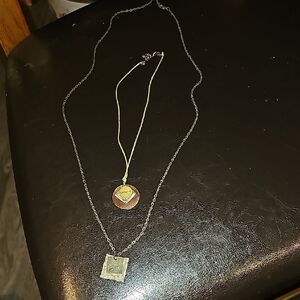 2 Layered Silver and Gold Tone Necklaces! JOY and BELIEVE!!